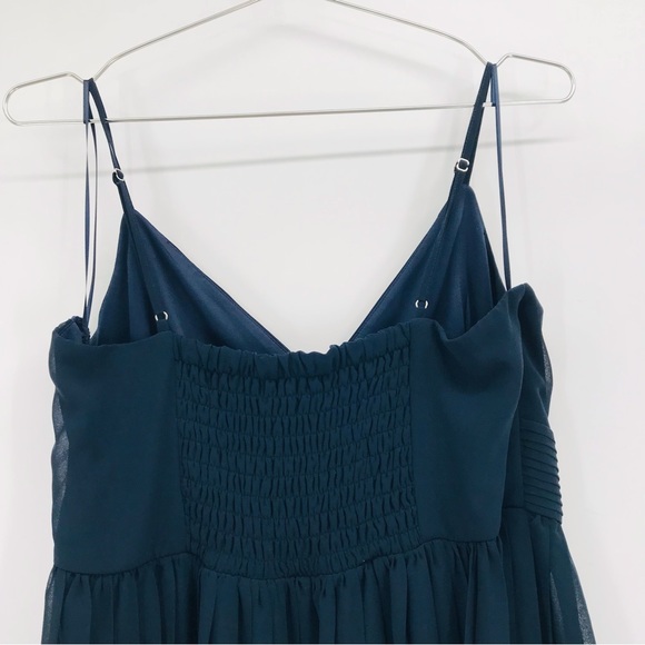 ModCloth V Neckline Navy Chiffon Maxi Dress Gown Size XL - Picture 5 of 6